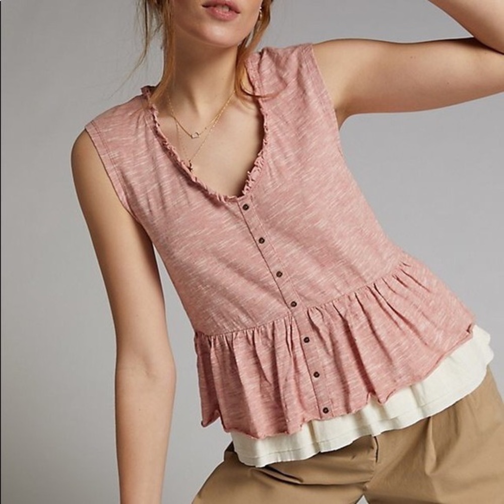 Anthropologie Pilcro Chrissy Babydoll Top